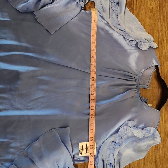 French Connection Diandra Top NWT Blue Large - Picture 3 of 10